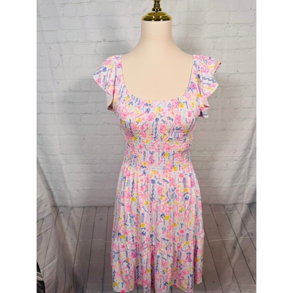 NWT‎ Lilly Pulitzer Jilly Smocked Dress Summer Serenade Multi S $148
